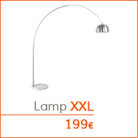 De woonkamer - Boogvormige lamp XXL