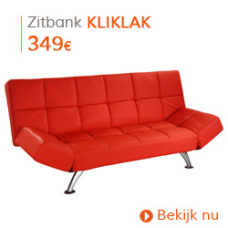 Vintage - 
Slaapbank KLIKLAK in rood imitatieleer