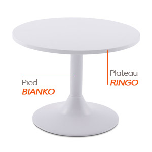 BIANKO tafelvoet en RINGO tafelblad - Tafel Alterego