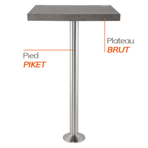 PIKET tafelvoet en BRUT tafelblad - Tafel Alterego