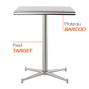 TARGET tafelvoet en BARCOD tafelblad - Tafel Alterego